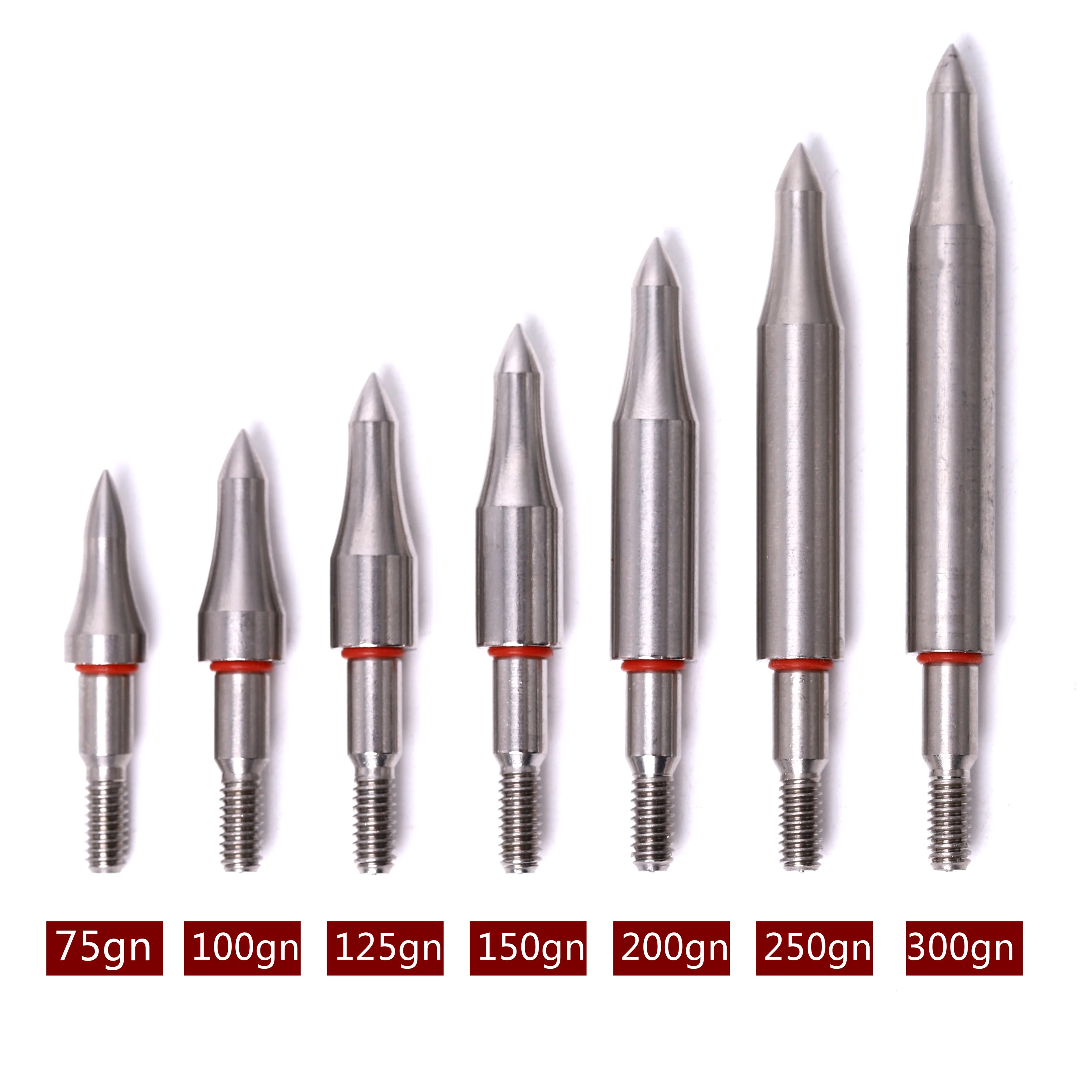 Stainless Steel Arrow Point Tip 75 100 125 150 200 250 300 Grain For OD7.6mm 7.9mm Arrow Shaft Broadheads Arrow Head