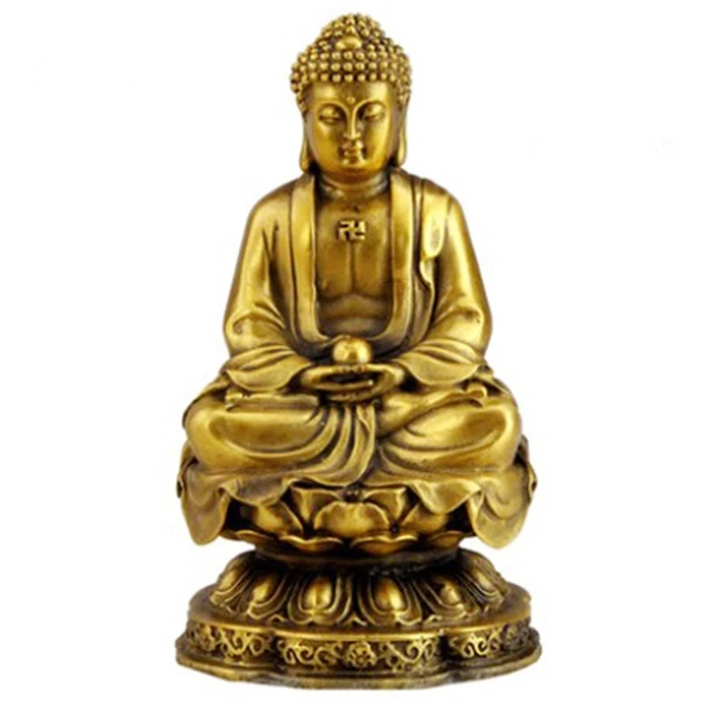 

Sakyamuni Buddha furnishing crafts Pure copper Guanyin statue bless peace car decoration Fengshui consecration Ornaments