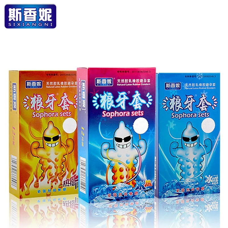 Hot 3D Spike Condoms 12Pcs Dots G Spot Funny Condoms For Men Latex Delay Penis Sleeve Camisinha Adult Sex Products Sex Toys