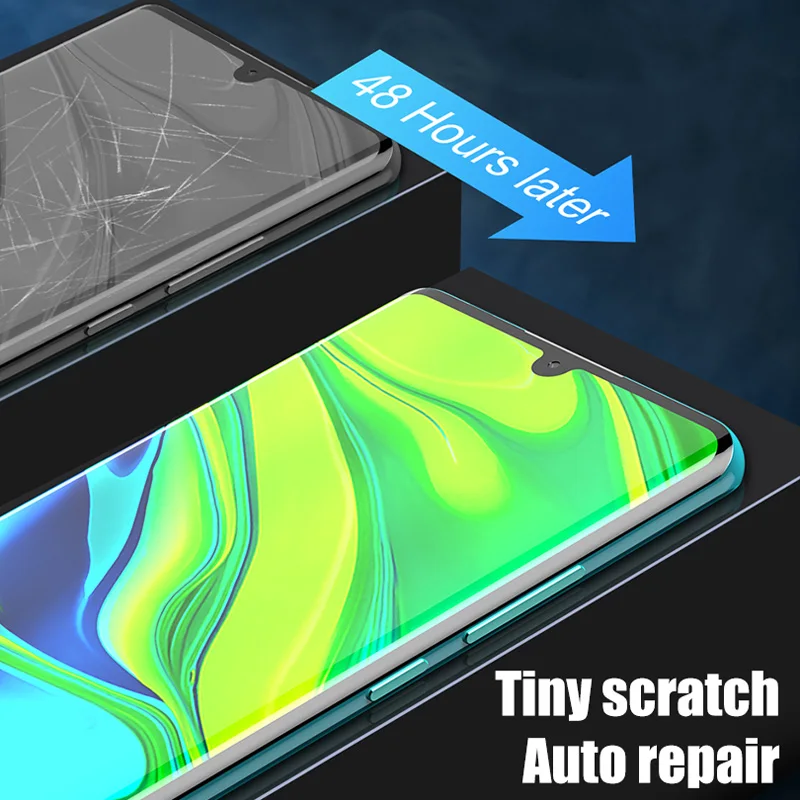 غطاء واقي كامل بحافة منحنية لـ ZTE Blade A5 A7 2020 ، غشاء واقي هيدروجيل لـ ZTE Blade 10 Prime ، وليس زجاجي