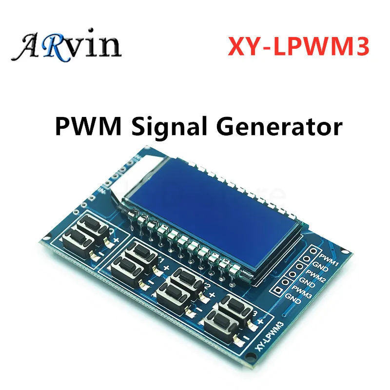 Signal Generator PWM Pulse 3 Channel Frequency Duty Cycle Adjustable Module LCD Display 1Hz-150Khz 3.3V-30V PWM Board Module