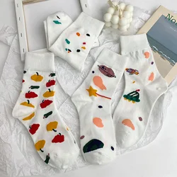 Female Socks Fashionable And Comfortable Funny Cute Cartoon Fruit Pumpkin Mushroom Food Happy Colorful Novelty Skateboard Socks