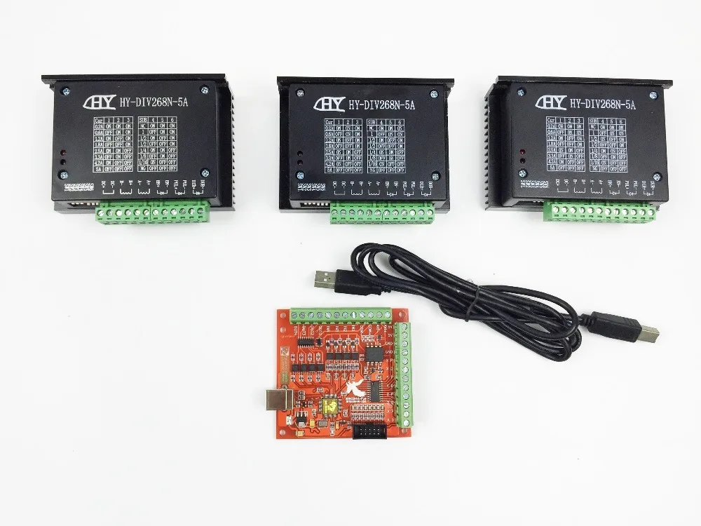 cnc-tb6600-mach3-usb-3-axis-kit-3pcs-tb6600-1-axis-driver-one-mach3-4-axis-usb-cnc-stepper-motor-controller-card-100khz