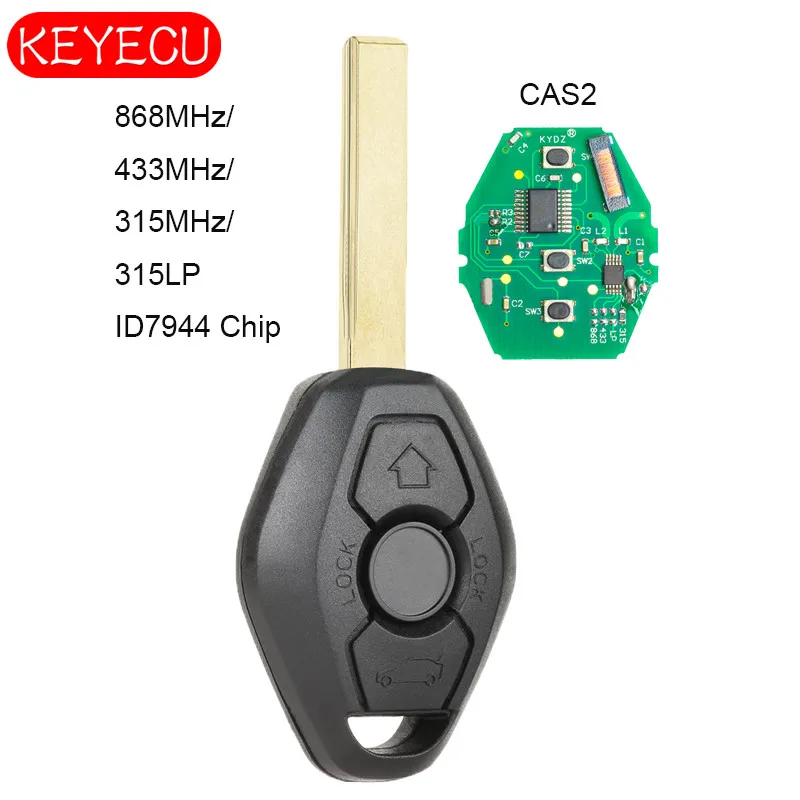 KEYECU CAS2 Remote Key 315MHz/433MHz/868MHz/315LP PCF7942 for BMW E60 5 Series, E63 6 Series 2004-2006 KR55WK47993 (KYDZ）