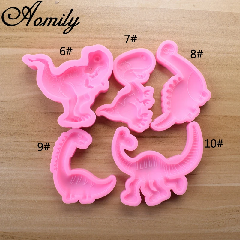 Aomily 3D Dinosaur Shaped Silicone Molds Cake Chocolate Mold Cake Decorating Tools Fondant Sugarcraft Ice Block Soap Mould