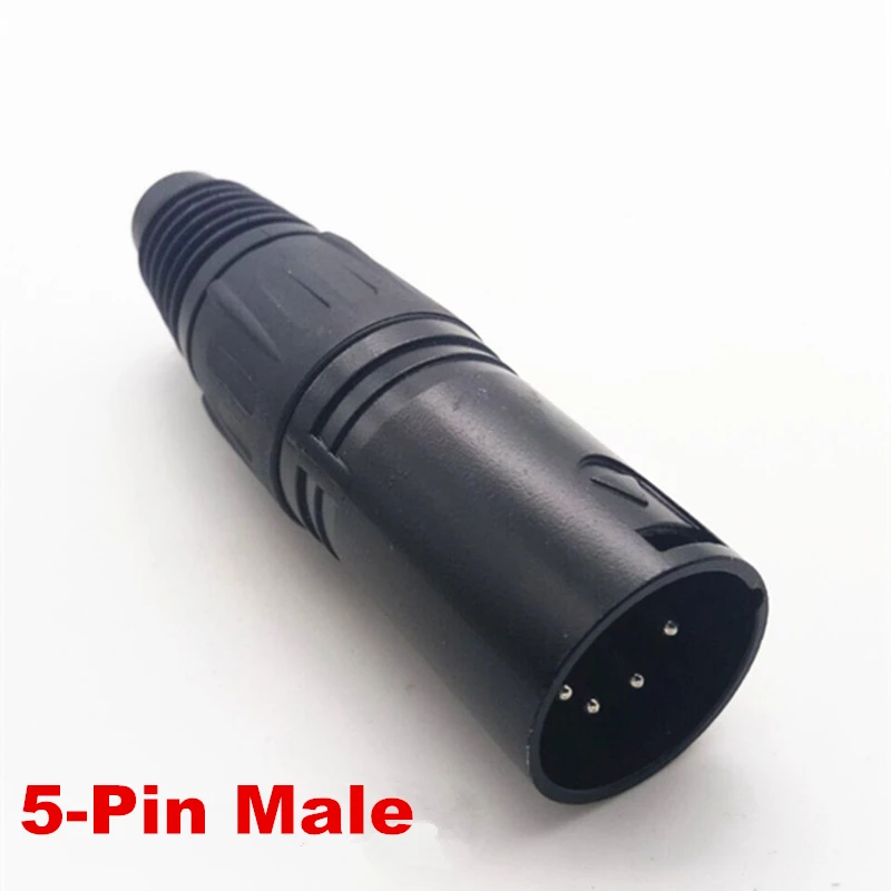 

1Pcs high quality Copper needle silver plated Audio 4 5Pin XLR Adapter Female/Male 5-cole Microphone Connector MIC Adapter Plug