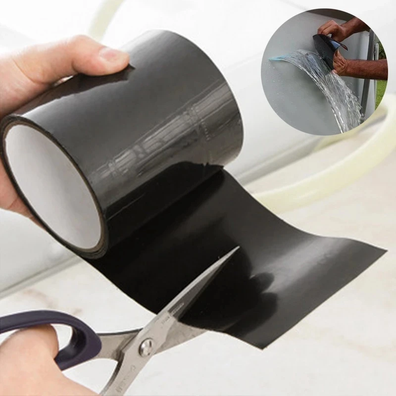 150CM/Roll Leak Repair Pipe Tape  Fiber Cover Plugging Water Tape Bathroom Leak-trapping Bucket Stickers Strong Waterproof Tape