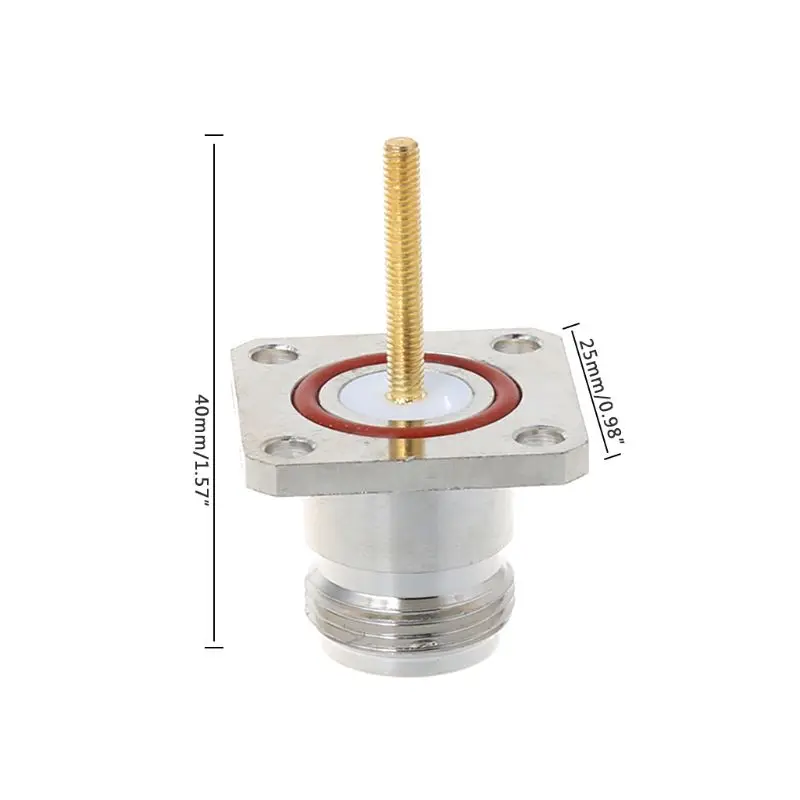 Brass N Female Jack Connector With 4 Hole Flange Mount Chassis RF Adapter Long Solder Pin Terminal L69A