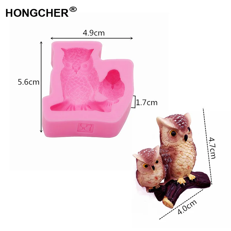 New product mother and child owl fudge cake silicone mold, handmade chocolate mud mold, cake picture decoration, jelly pudding