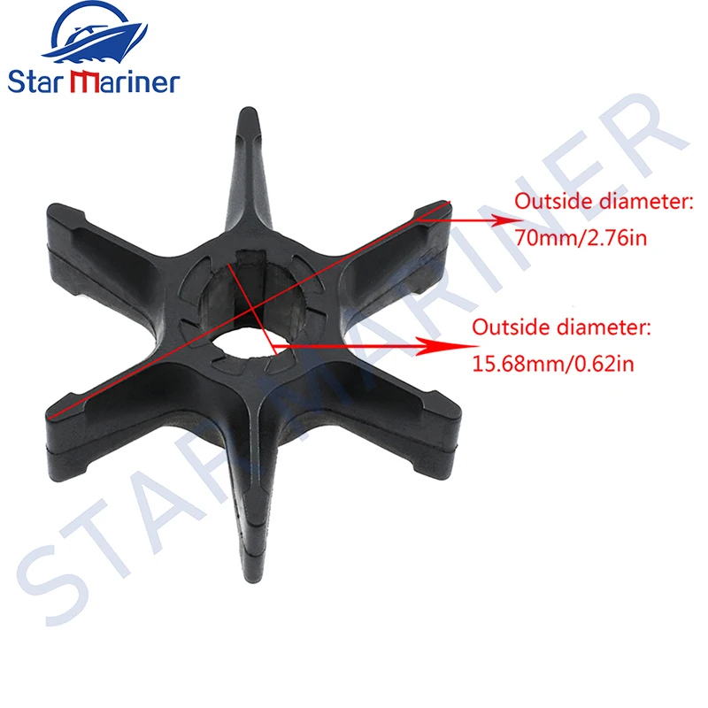 6F5-44352 Water Pump Impeller For Yamaha 2 Stroke 40HP Outboard Engine 6F5-44352-00 Boat Motor