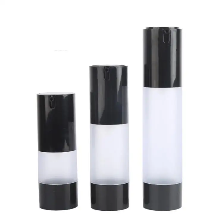 15ml 30ml 50ml High-grade black Airless Bottles Vacuum Frosted Lotion Refillable Container Makeup Tools  SN660