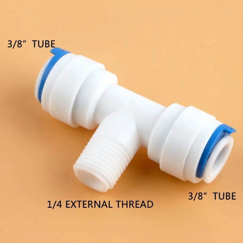 1/4 "おねじクイック接続3/8" チューブホース等しいタイプt水コネクタ直径変更逆浸透水族館男性tシャツ