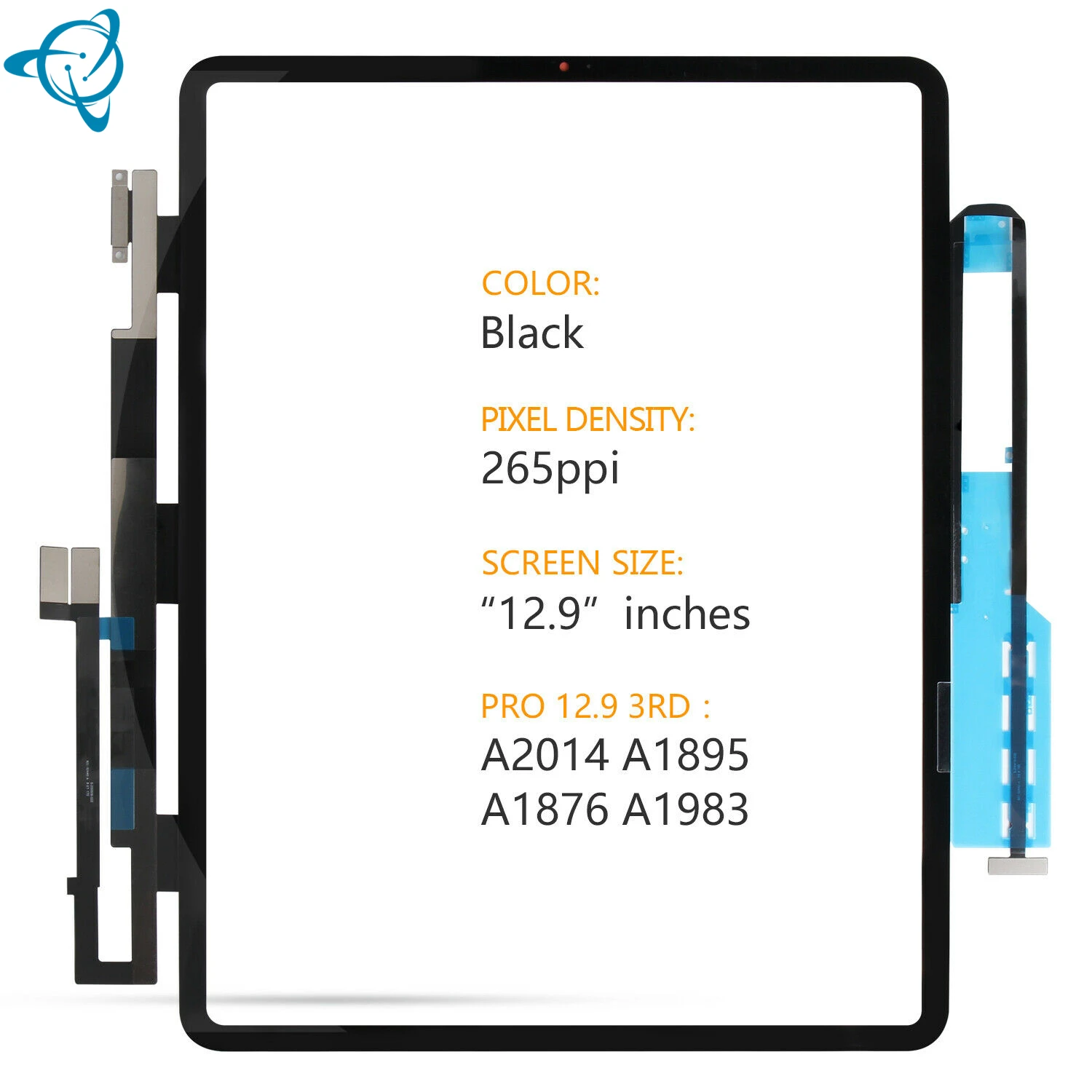 shenyan Front Glass Outer LCD Screen Panel For Apple iPad Pro 12.9 3rd Gen 2018 A1876 A1895 A2014 Touch Glass Replacement