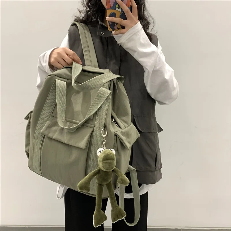 2024 New Ins Japanese Harajuku Girl Backpack, Mori Literature and Art Small Fresh Schoolbag Female Simple and Versatile Backpack