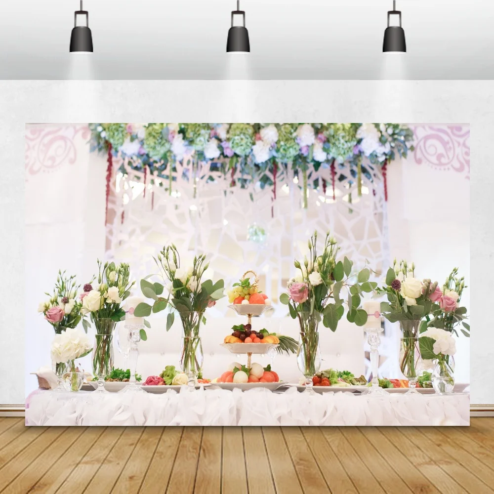 Laeacco Newborn Floral Photography Background Wedding Birthday Baby Shower Portrait Photocall Poster Photo Backdrop Photo Studio image 6