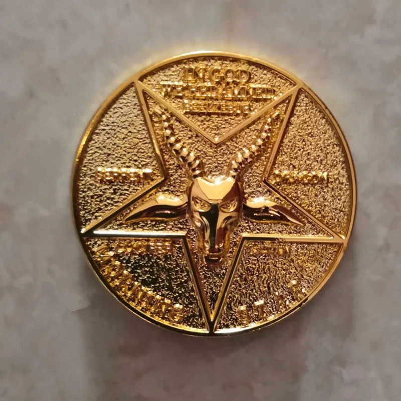 Lucifer Morning Star Satanic Pentecostal Coin Specie Cosplay Accessories Prop