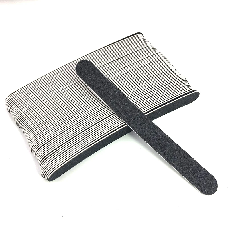 100/50Pcs 80/100/180/240 Straight Replacement Black Nail File Removable Sponge EVA Sanding Files Double-sided Strips Manicure