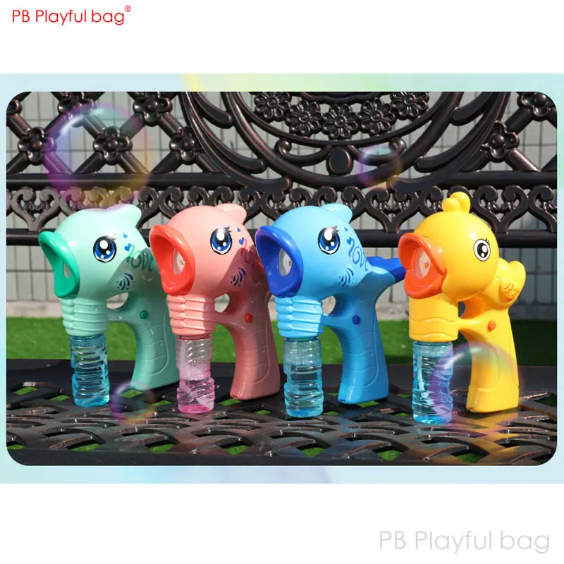 Spielerische tasche Cartoon delphin blase maschine Kleine gelbe ente bubble gun Elektro kinder spielzeug Lernen spielzeug AB63