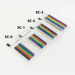 Plastic cable marker label EC-0 Wire Marker Number 0 to 9 Cable Size1.5 sqmm Colored PVC cable markers insulation marker