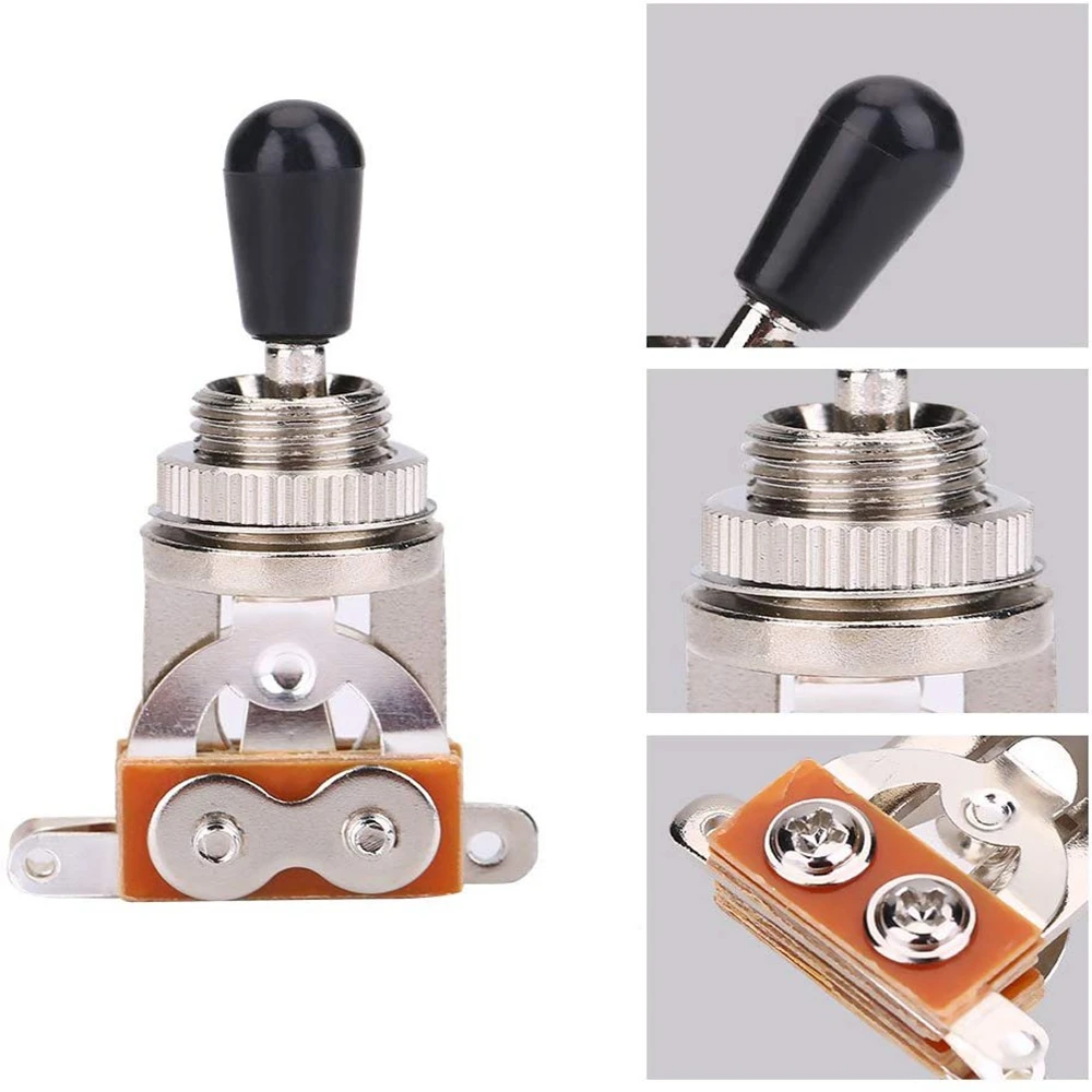 1Pcs 3 Way Guitar Switch, Guitar Pickup Selector Toggle Switch with Black Tip Replacement Part for LP Style Electric Guitar