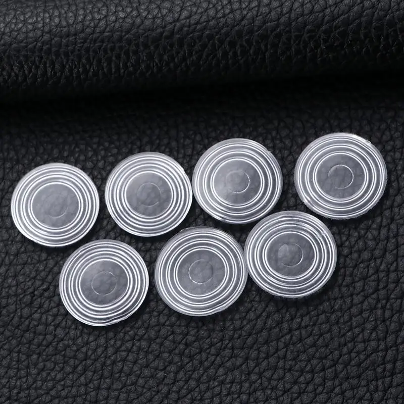 18/30pcs Round Shape Glass Table Non-Slip Soft Grip Pad Transparent Plastic Rubber Fixed Tempered Glass Furniture Accessories