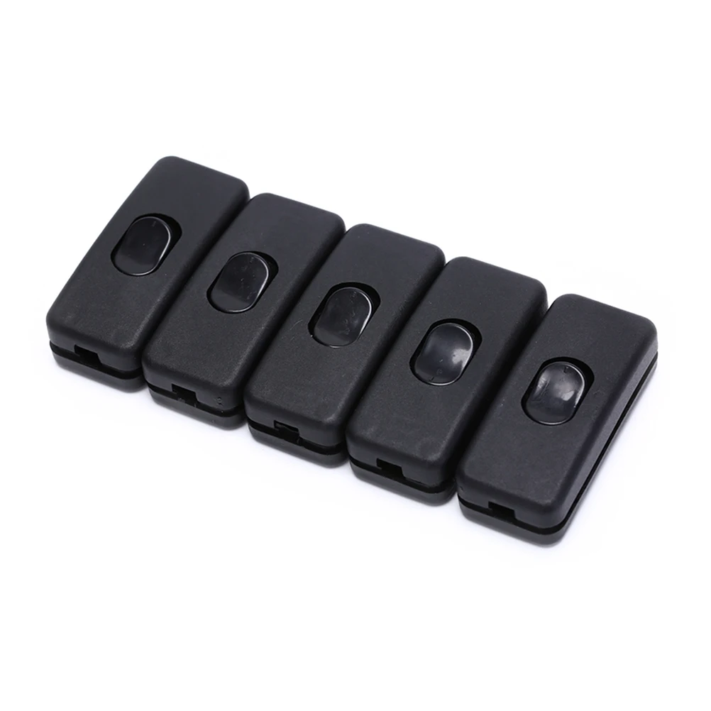 5 Stks/partij 60Mm * 13.5Mm * 25Mm Op/Off Inline Switch Black Inline Tafellamp Bureau licht Snoer Kabel Switch 110-250V Hoge Kwaliteit