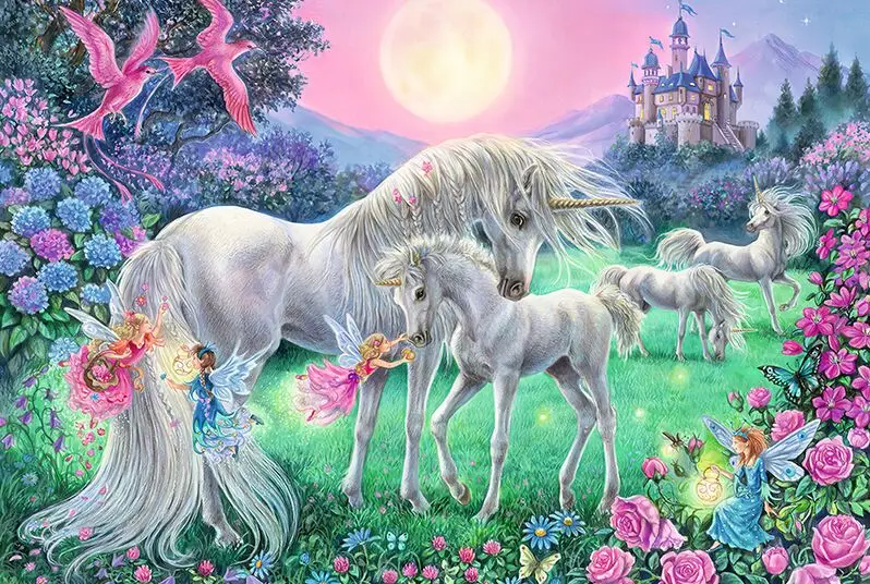 

Unicorn and princess The wooden puzzle 1000 pieces ersion jigsaw puzzle white card adult children's educational toys