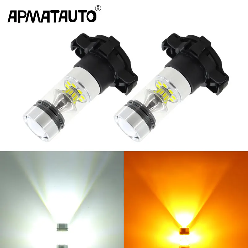 2 x  PY24W  White  Amber  Yellow  LED Bulb  Front Turn Signal Lights  For BMW E90 E91 E92 E93 328i 335i M3 X5 E70 X6 E71 F10 F07