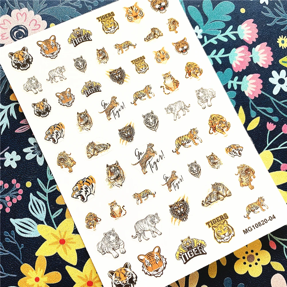 Newest  MG10820-04 Leopard tiger nail sticker 3d nail art sticker nail decal stamping export japan designs rhinestones