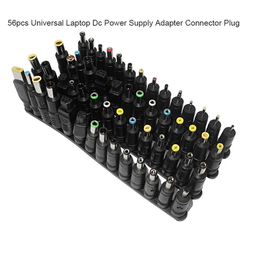 56 Uds Universal portátil AC DC Jack adaptador de fuente de alimentación conector enchufe para HP Dell Lenovo Acer Toshiba Cable para portátil