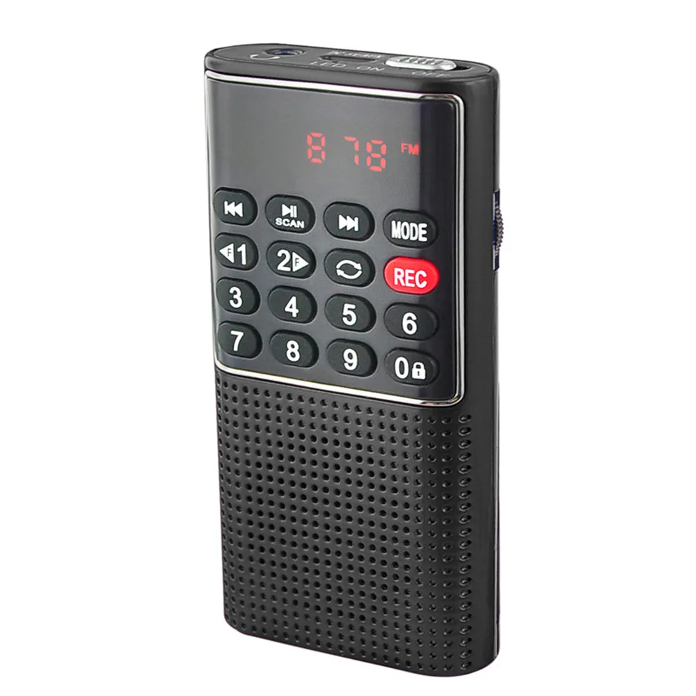 Kebidumei Portable Handheld FM Radio Digital Display Multifunctional Radio  Rechargeable Mini Recorder MP3 Player Speaker