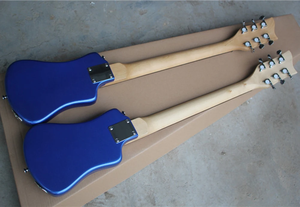 Factory Outlet-6 Strings Left Handed Blue Mini Electric Guitar with Rosewood Fretboard,Suitable for Travel/Children