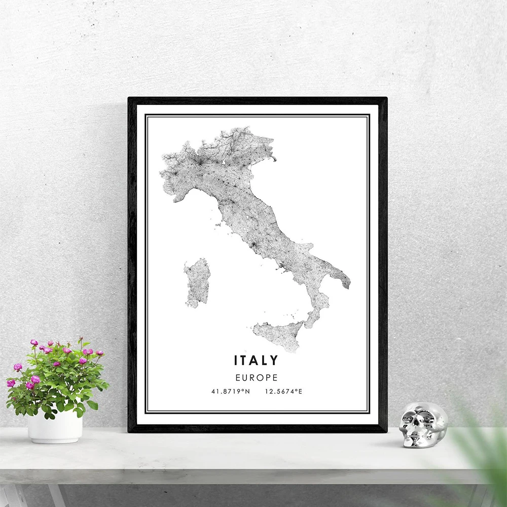 

Prints Italy Europe Country City Map Poster Modern Canvas Painting Abstract Wall Art For Living Room Home Decor