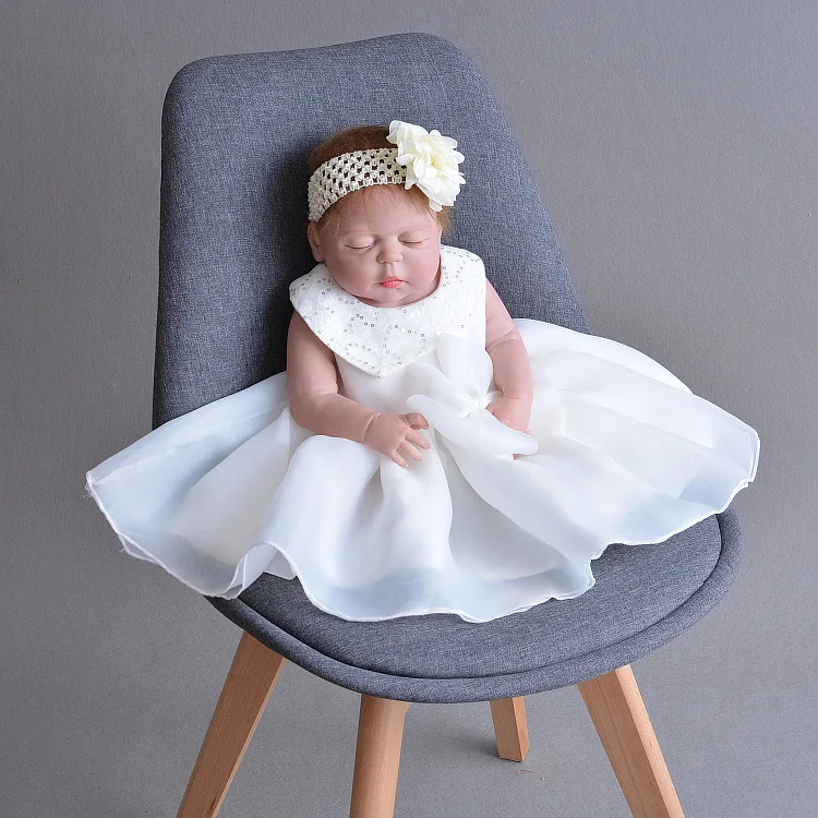 

2PC Sequin Tulle Baby Girl Dress Baptism Christening Gown Lace Newborn 1 ST Birthday Girl Party Wedding Dress 0-24 Months