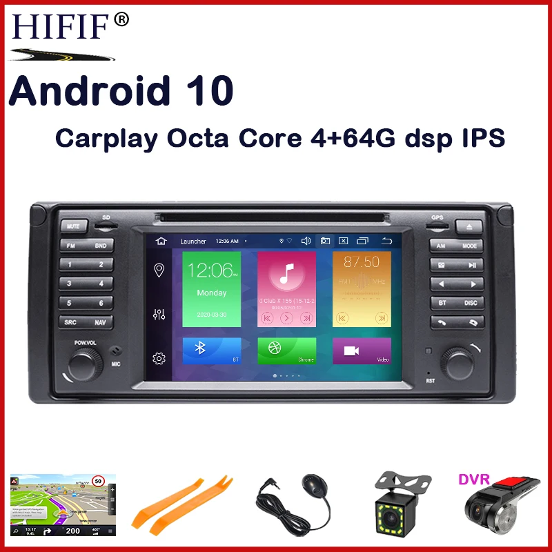 

IPS DSP Android 10 4G Car DVD PLAYER Carplay For BMW X5 E53 E39 GPS stereo audio navigation multimedia screen head unit