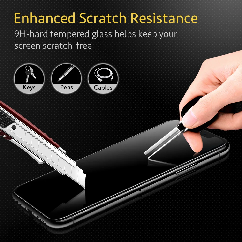 ESR 2PCS Tempered Glass for iPhone 11 12 13 Pro Max mini Screen Protector Clear Protective Glass for iPhone X XR XS Max SE 3 8 7