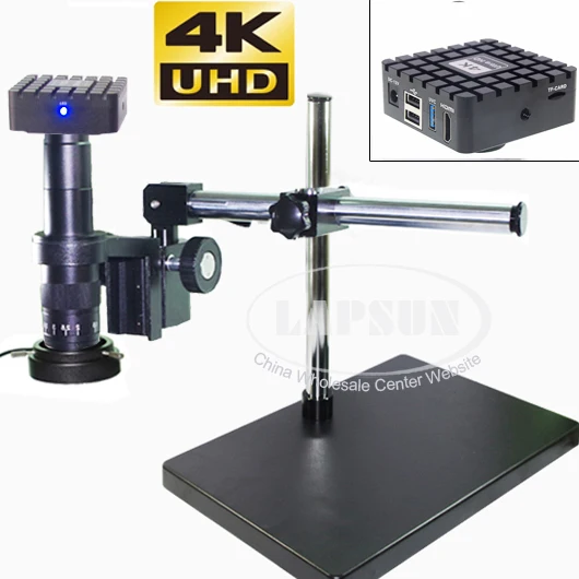 4K 12MP Sony IMX334 HDMI & USB 3.0 Industry Microscope Set Video Camera Measurement 20X - 180X C mount Zoom Lens