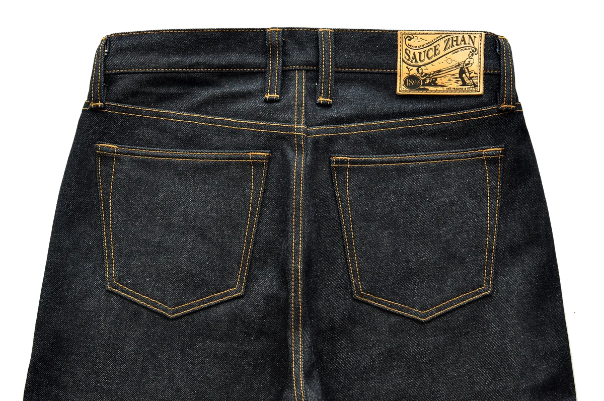 SauceZhan 315XX-18OZ Homens Jeans Jeans Jeans para Homens Taper