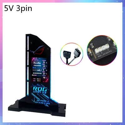 Grafische videokaartbeugel VGA-houder met 2,4 inch LCD-scherm Ondersteuning RGB CPU GPU RAM Monitor AIDA64 voor PC Gamer Kast DIY
