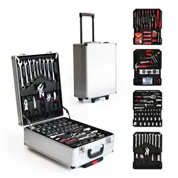 186-Piece Tool Set, Four-Layer Aluminum Box Trolley Case, Hardware Combination Auto Repair Tool