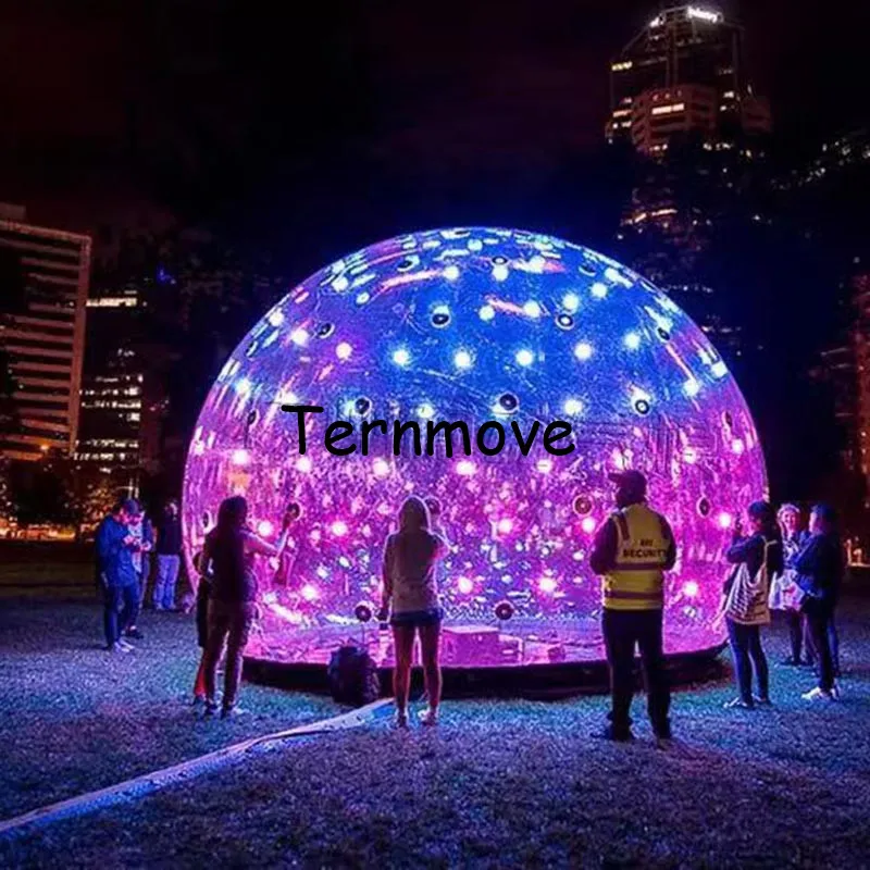 Inflatable clear bubble global model with LED light for party air dome clear globle for playground square Interaction decoration