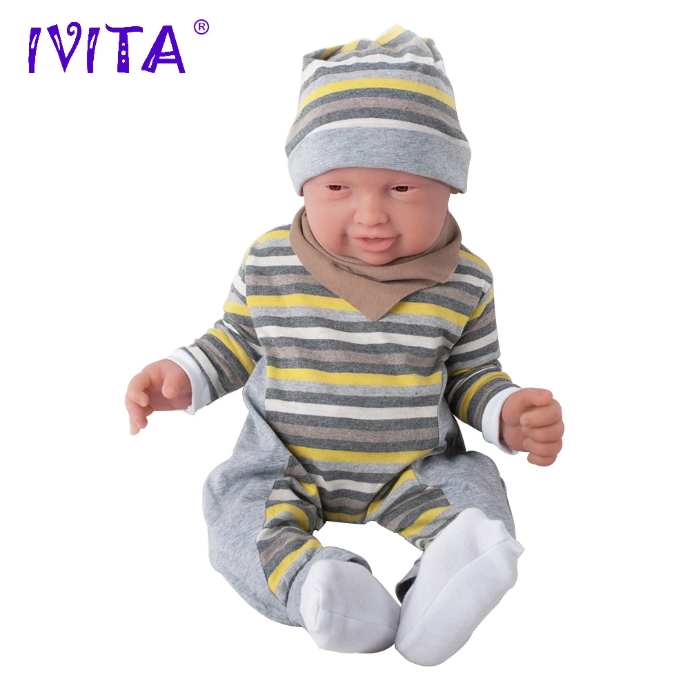 IVITA-Bonecas de silicone reborn para crianças, brinquedos realistas, menina realista, olhos de 3 cores, escolhas suaves, 59cm, 5210g, WG1513