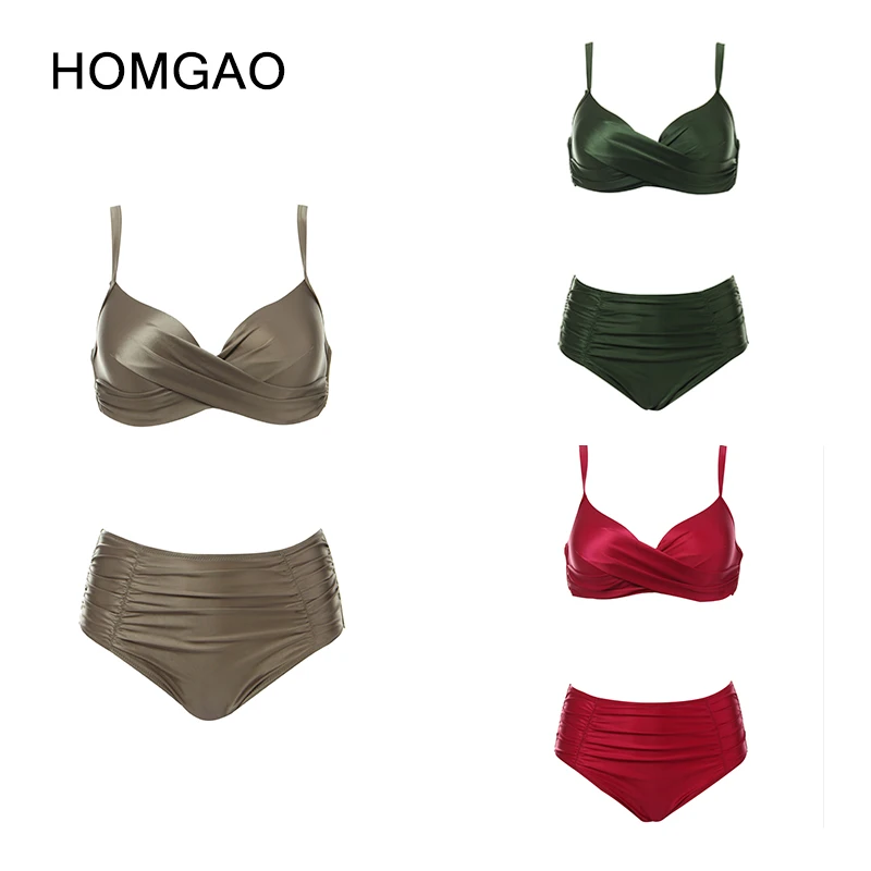 HOMGAO-bañador De talla grande para mujer,trajes de baño mujer, traje De baño Sexy con cuello en V, traje de baño mujer 2022, conjunto femenino,bikinis 2022 mujer XL-4XL