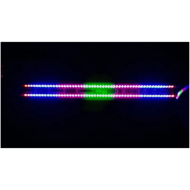 

GHXAMP Folio Type USB Music Level Indicator 120pcs LED Colorful Audio Spectrum Dual-Channel Stereo 5 Display Mode 425*40mm DC5V