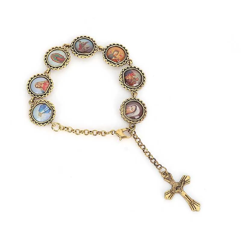Religious cross bracelet Jesus Virgin Mary icon bracelet men and women religious ornaments Christmas gifts