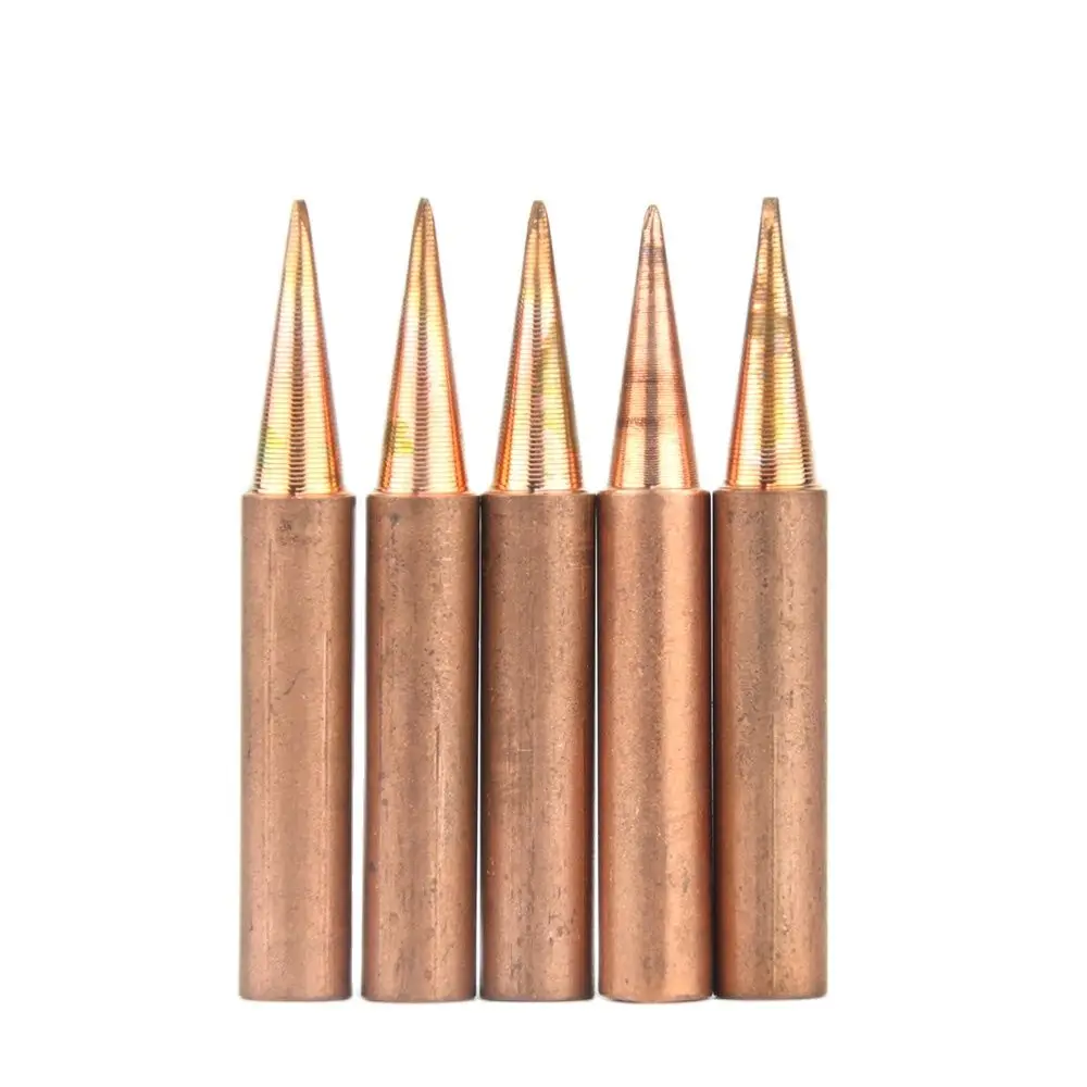 Pure Copper 900M-T Soldering Iron Tip Lead-free Solder Tips 900M-T-0.8D 1.2D 3.2D I SK SI 2C 4C Welding Head BGA Soldering Tools