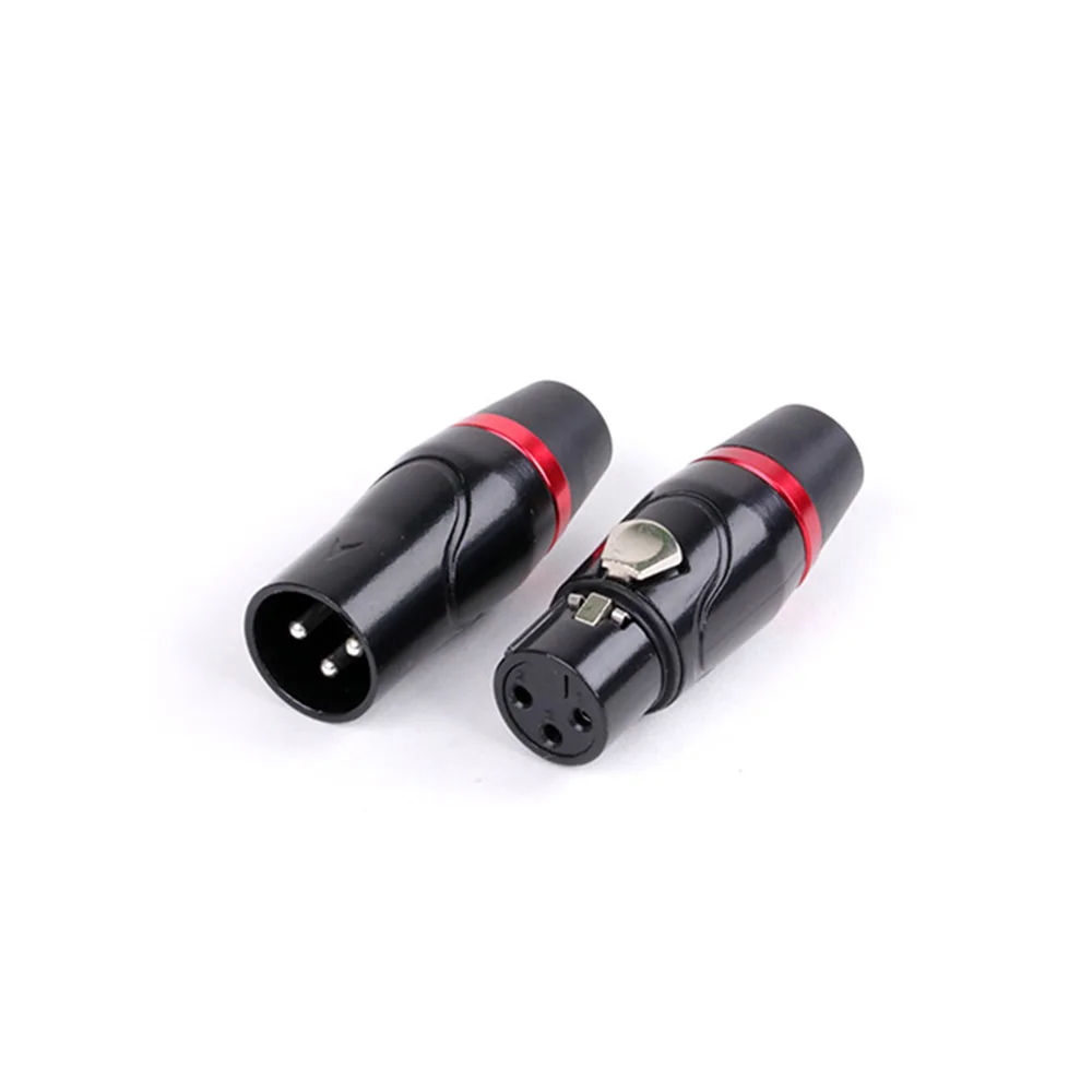 20pcs High Quality Zinc Alloy Black XLR 3 Pin Male& Female Audio Cable Connector Adapter for Audio Video