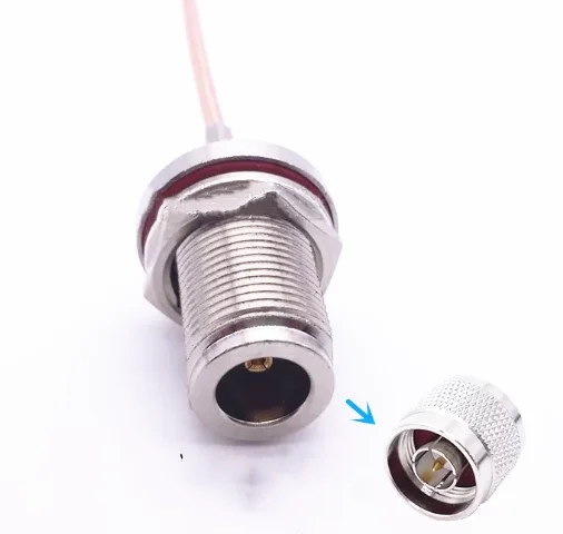 N Nữ Vách Ngăn Chữ Ô Lọn Uốn Cho RG174 RG316 Cáp RF Cổng Kết Nối Bộ Chuyển Đổi