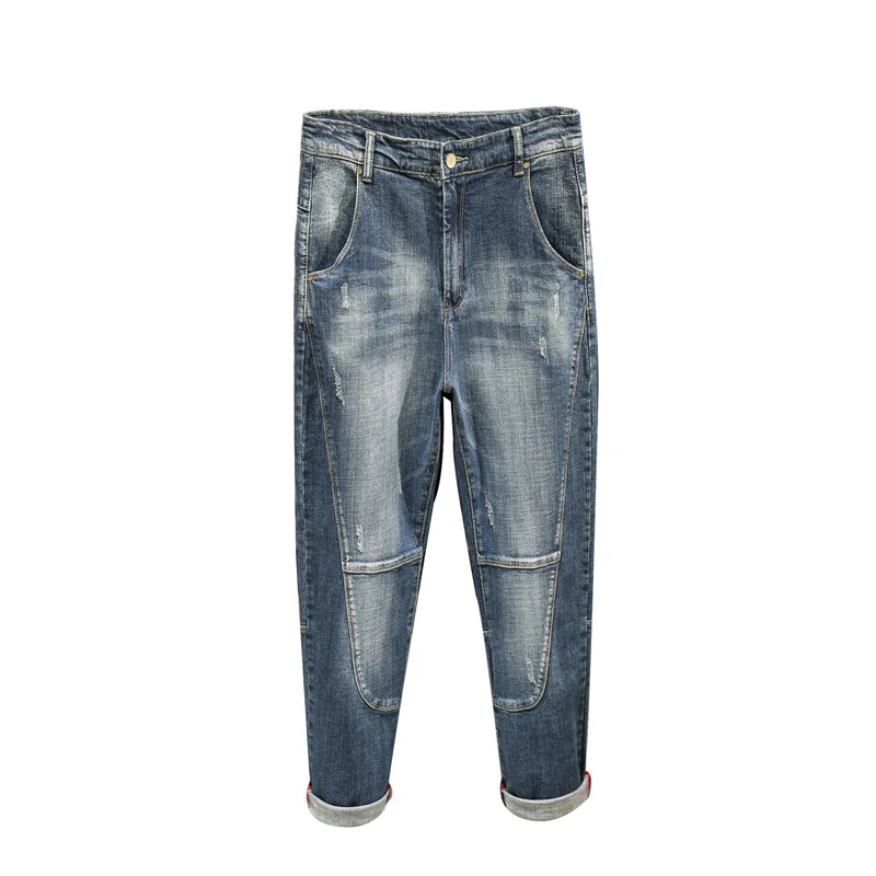 

Spring Autumn New Korean Jeans Men's Fashion Trend Casual Trousers Streetwear Loose Hip-hop Straight Harlan Denim Pants Male