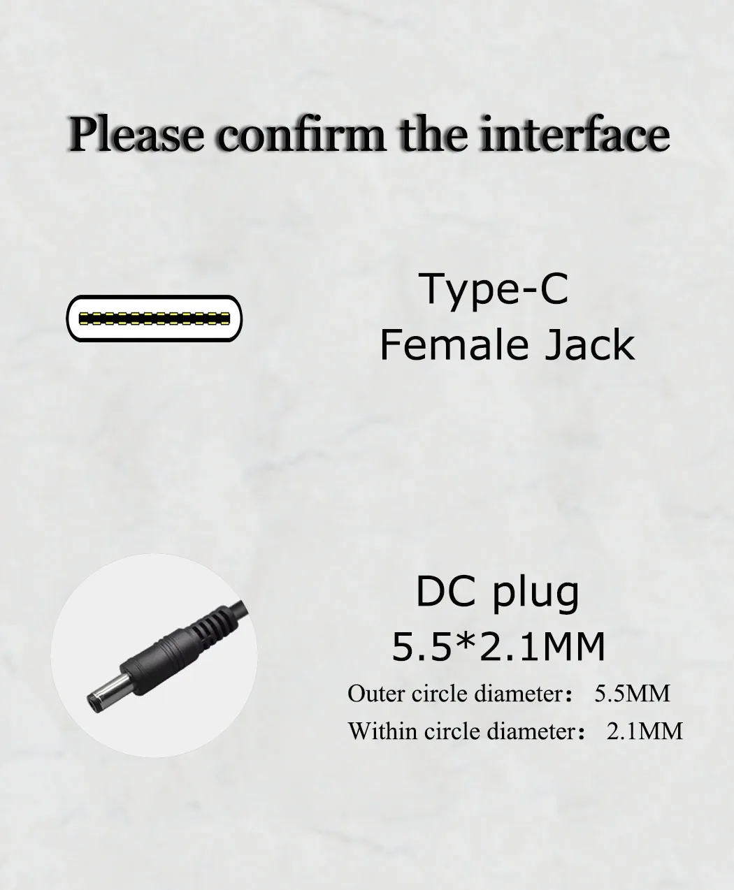 Jorindo 0.15m/0.49ft notebook pd cabo adaptador de carregamento, tipo-c fêmea jack para dc 5.5*2.1mm pd portátil linha de carregamento rápido, 65w